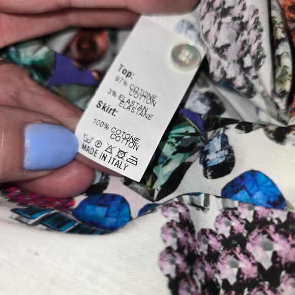 Sara Roka Poplin Maxi Shirt Dress Jewel Paisley Print Cotton Colorful 8 NWT - Picture 6 of 13